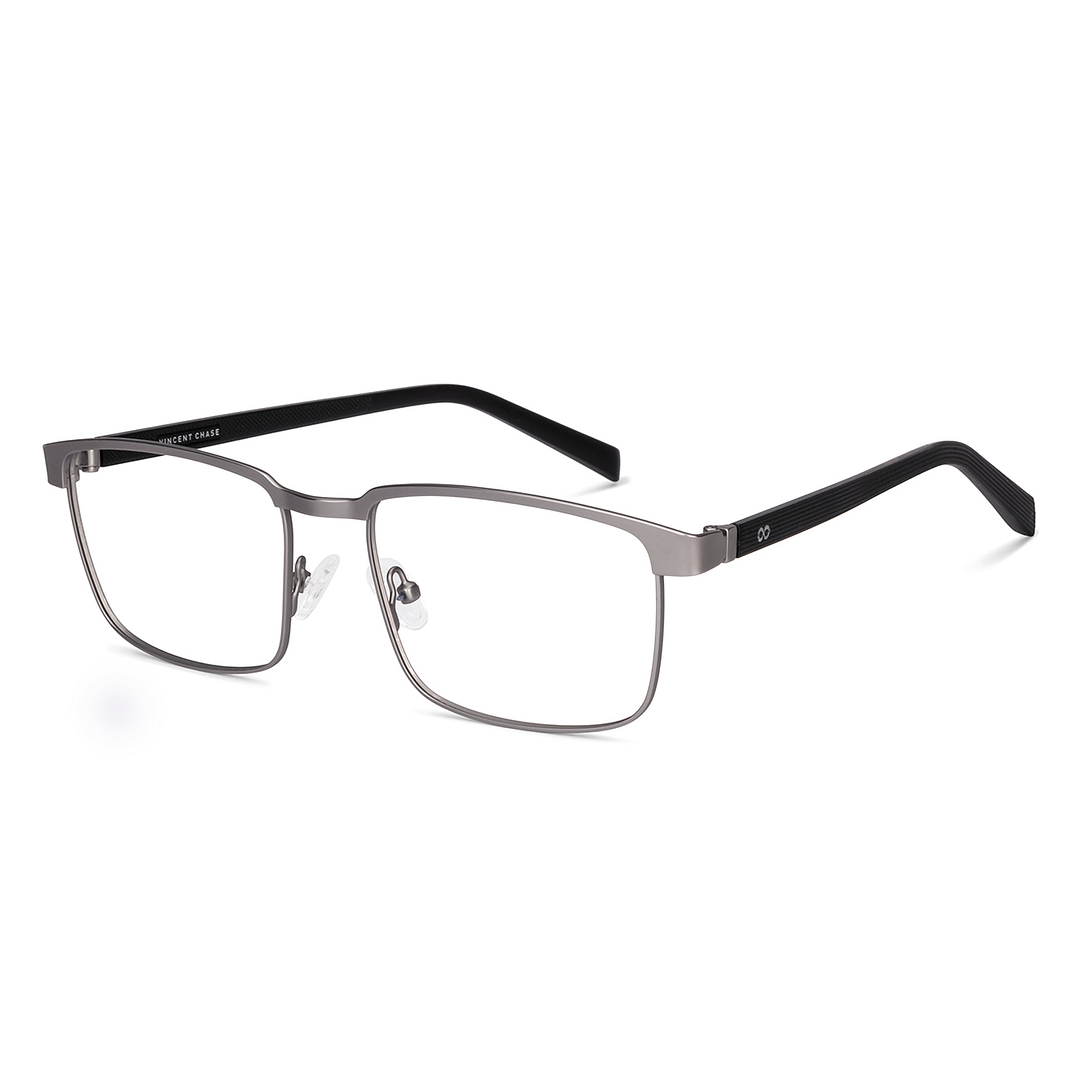 Dark Gunmetal Black Full Rim Square Vincent Chase VC Essentials