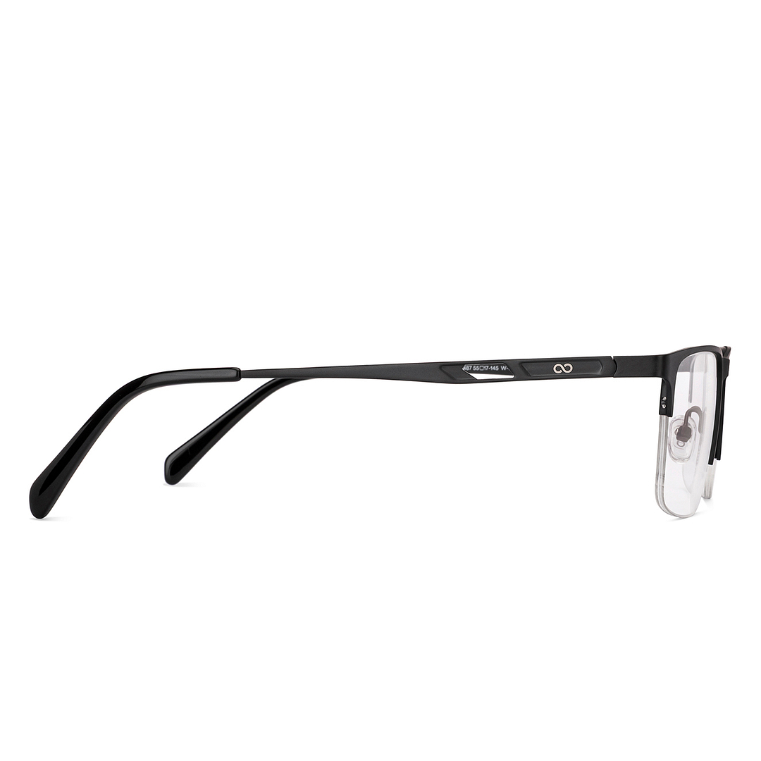 Vincent Chase Black Half Rim Rectangle left side