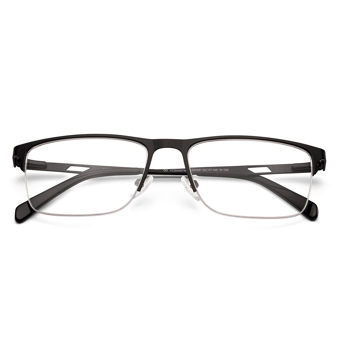 Vincent Chase Black Half Rim Rectangle left side