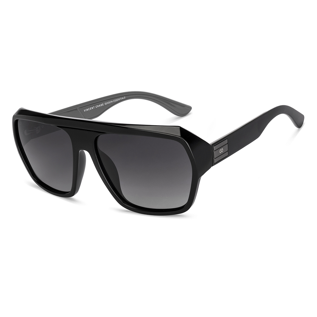 Buy Grey Gradient Black Full Rim Square Vincent Chase Polarized