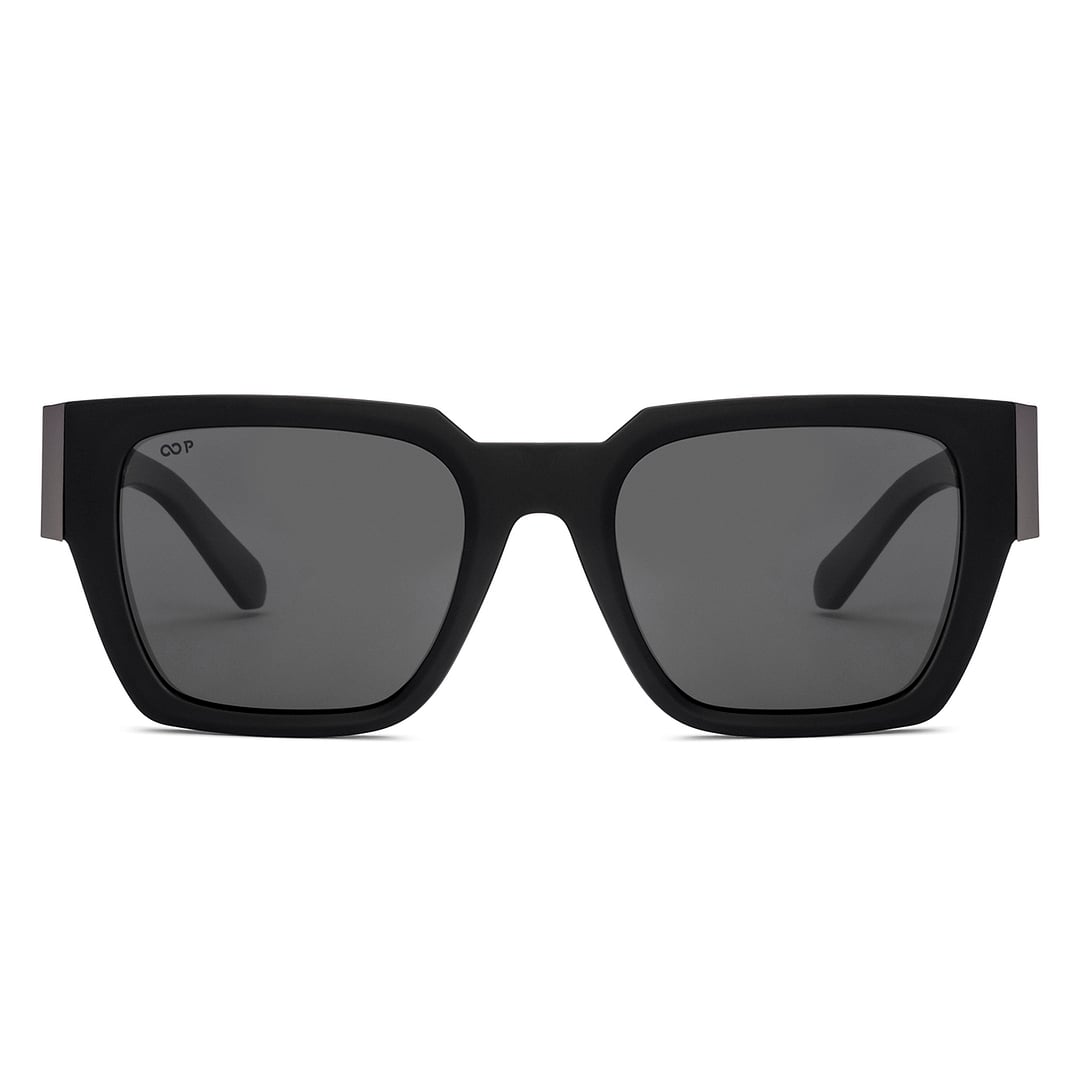 Grey Matte Black Full Rim Square Vincent Chase NON- METAL SUN