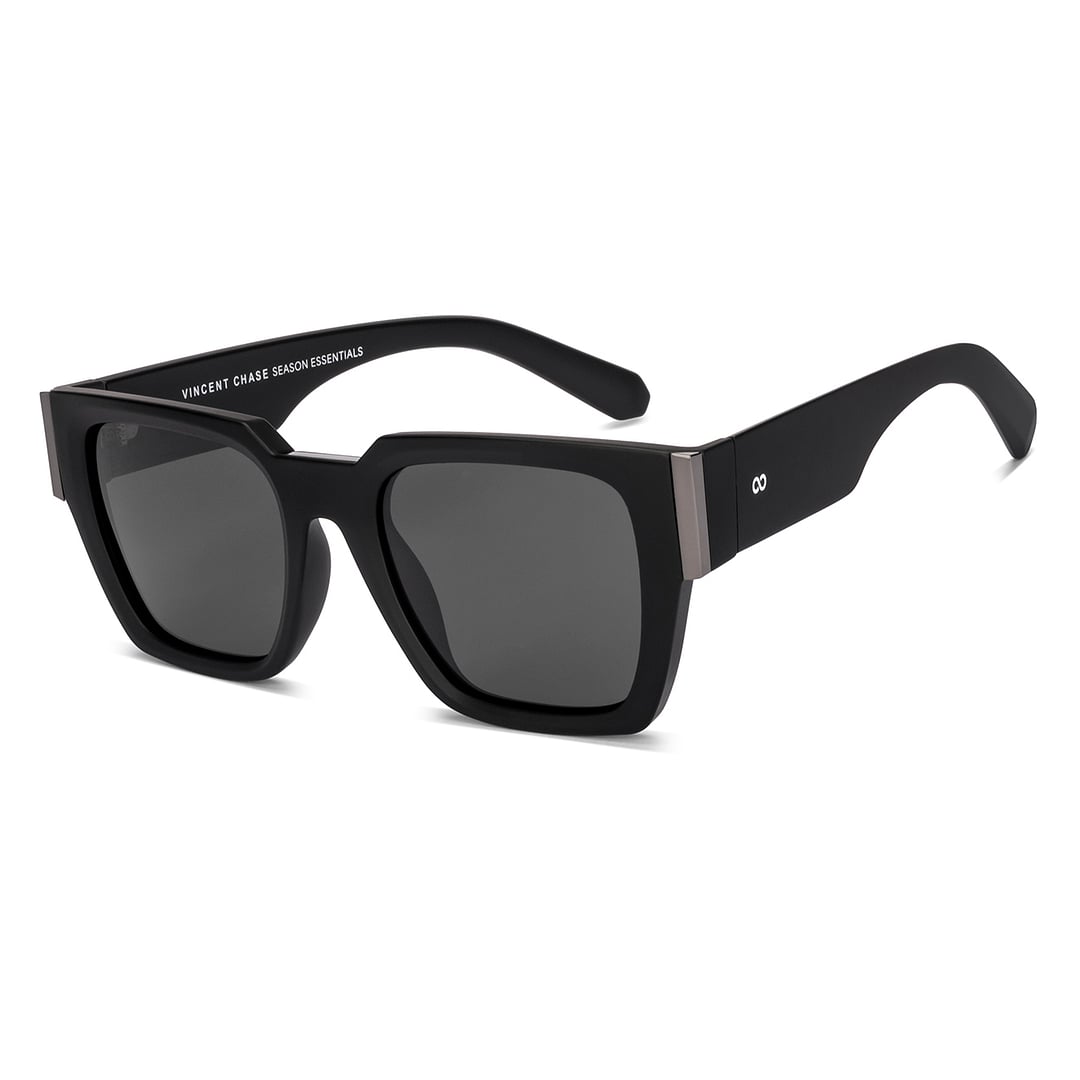 Grey Matte Black Full Rim Square Vincent Chase NON- METAL SUN
