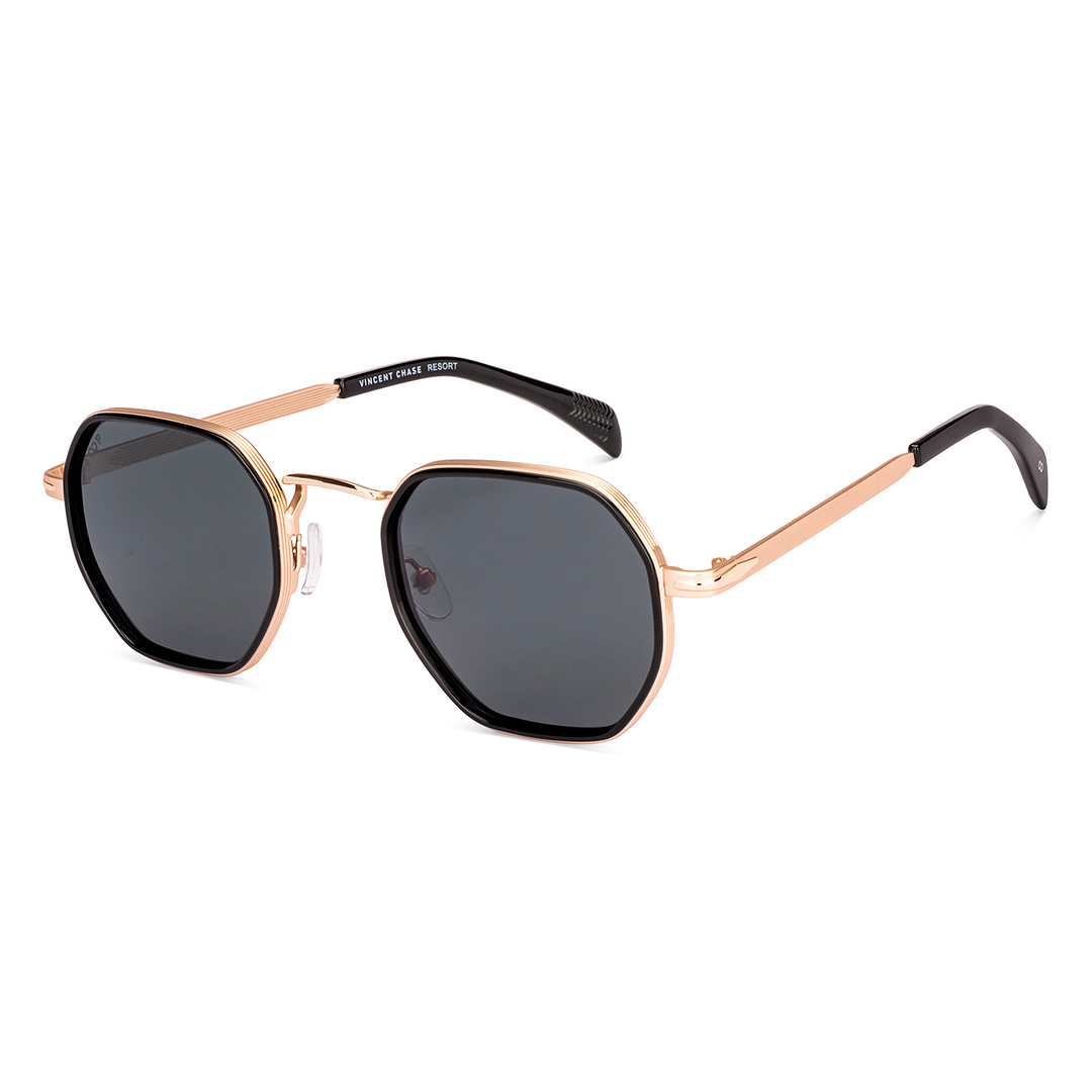 ファイヤーワイヤー【シーサイドビヨンド】6.8※手渡し限定 Buy Grey Black Gold Full Rim Geometric Vincent Chase Polarized VC