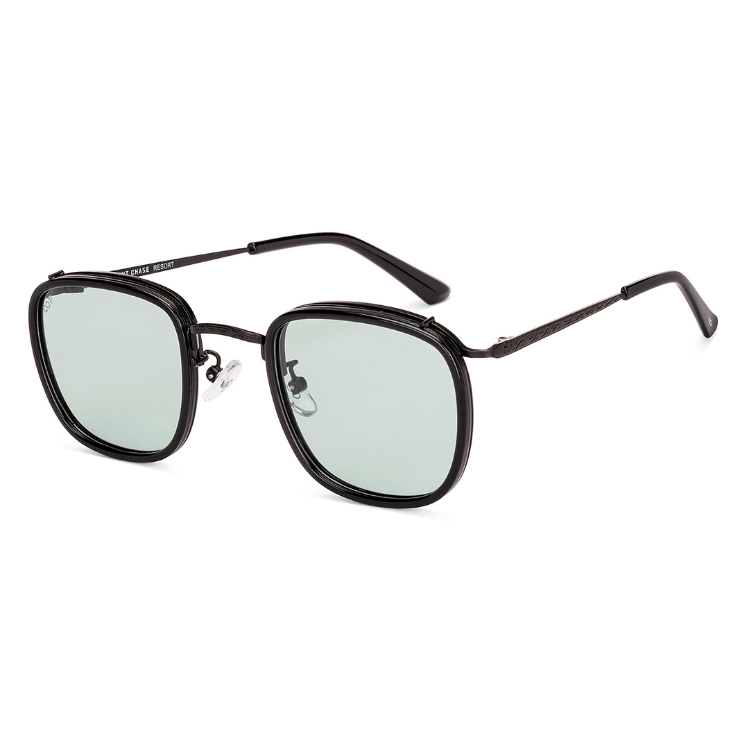 Green Black Full Rim Square Vincent Chase Polarized Sun Metal VC