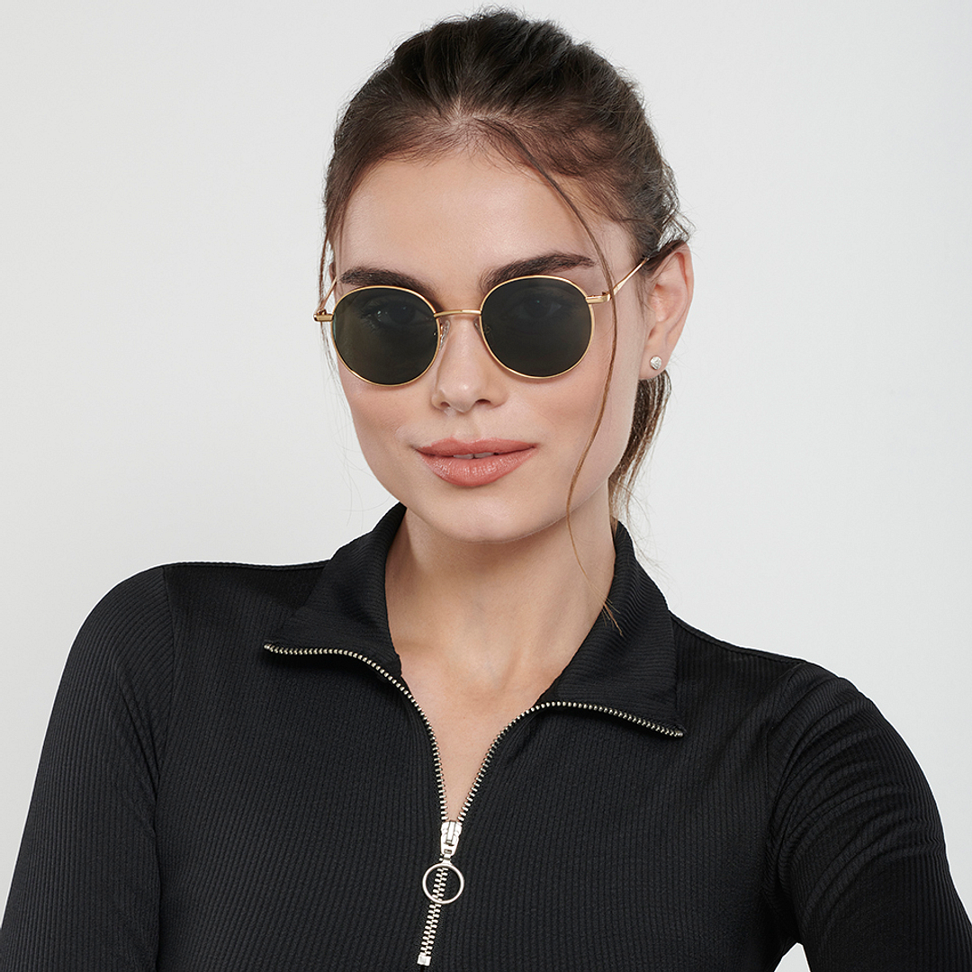 Vincent Chase Polarized Gold Full Rim Round left side