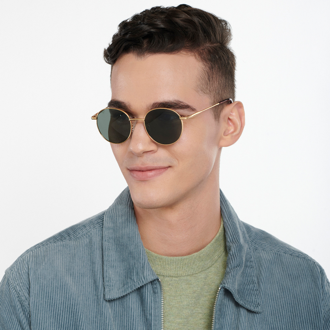 Vincent Chase Polarized Gold Full Rim Round left side