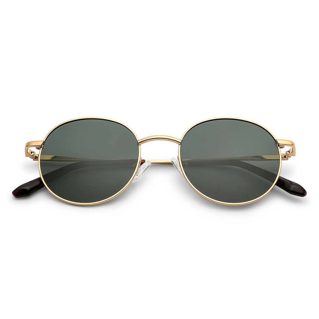 Vincent Chase Polarized Gold Full Rim Round left side