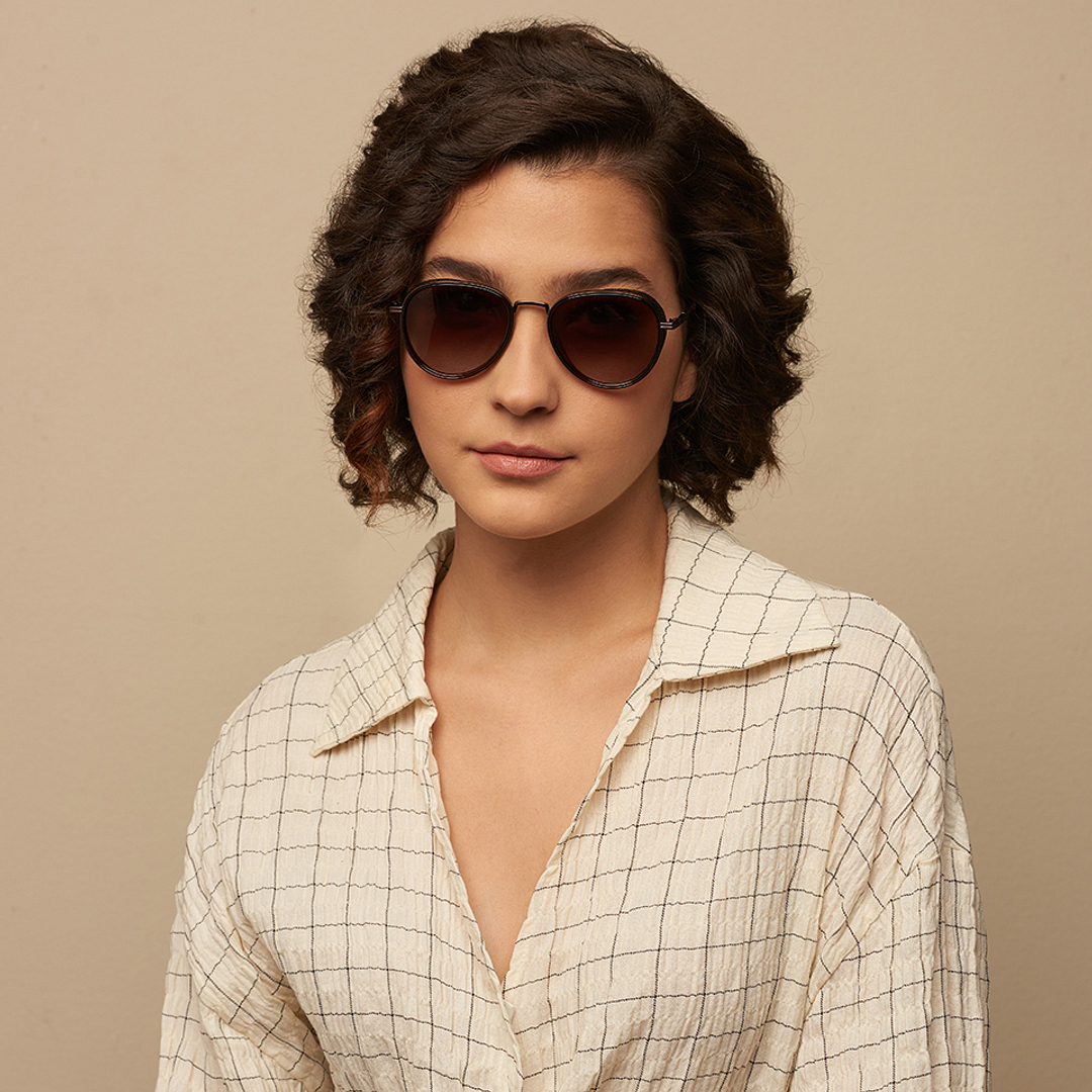 Vincent Chase Polarized Brown Full Rim Aviator left side