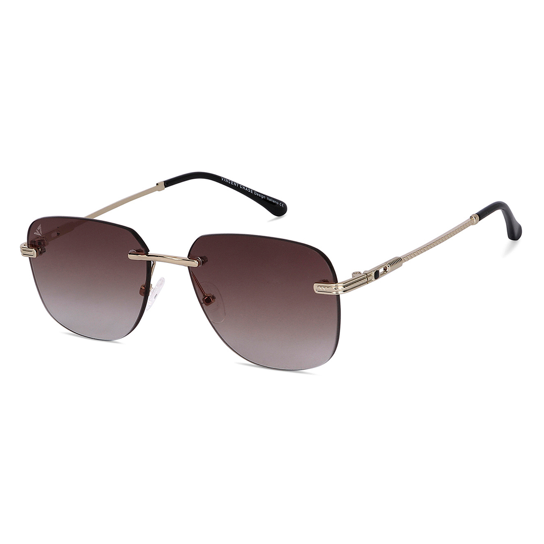 Vincent Chase Online Gold Rimless Rectangle right side