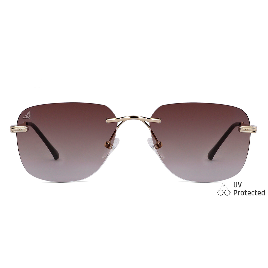 Vincent Chase Online Gold Rimless Rectangle left side