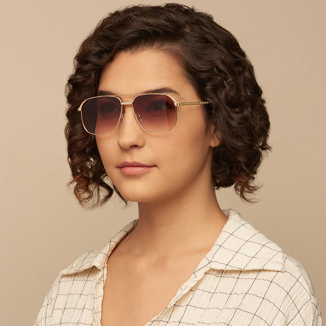 Vincent Chase Online Gold Full Rim Rectangle left side