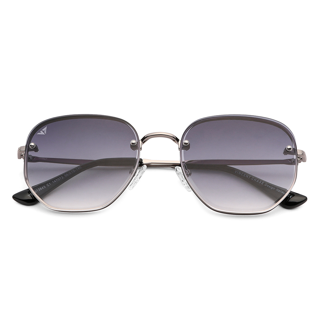 Vincent Chase Online Gunmetal Rimless Geometric left side