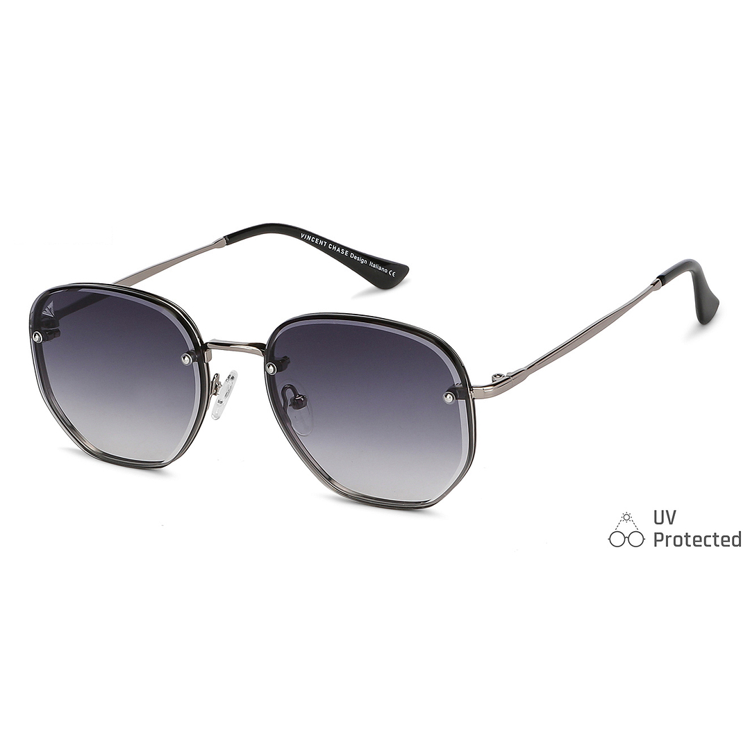 Vincent Chase Online Gunmetal Rimless Geometric left side