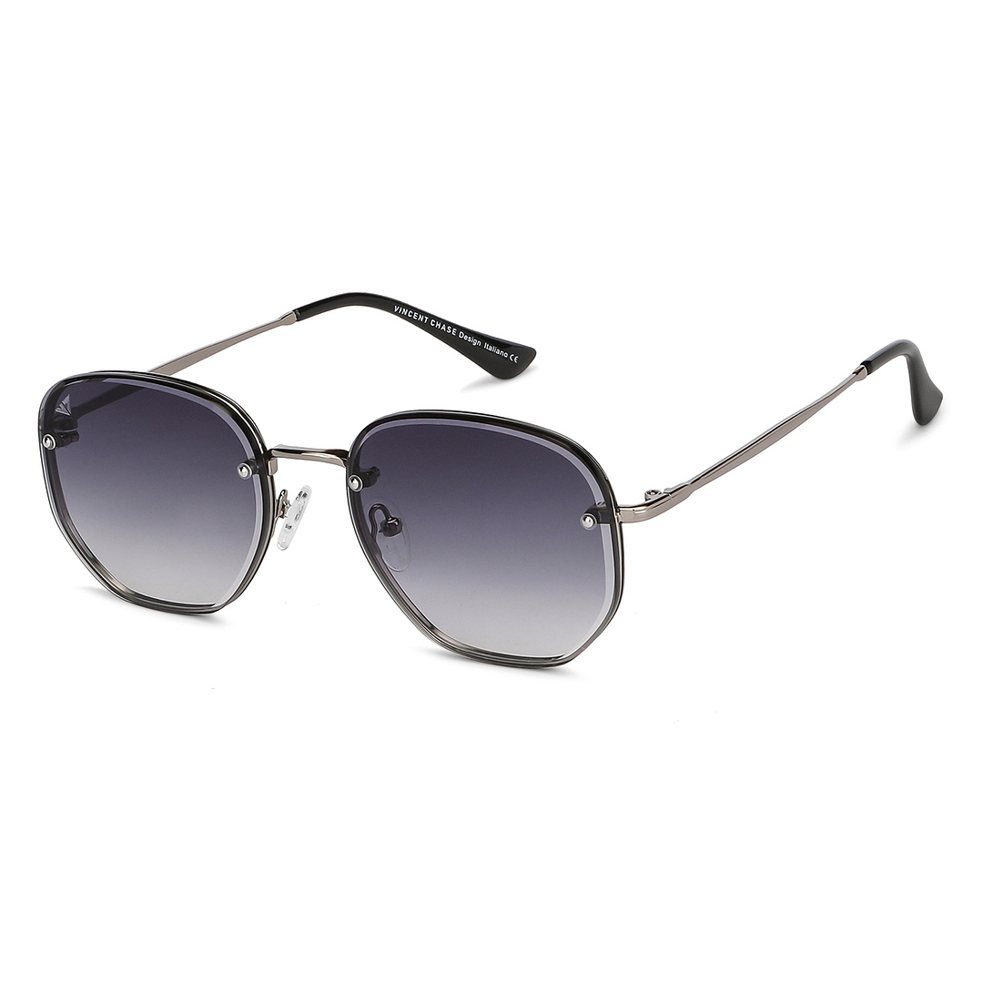 Vincent Chase Online Gunmetal Rimless Geometric right side
