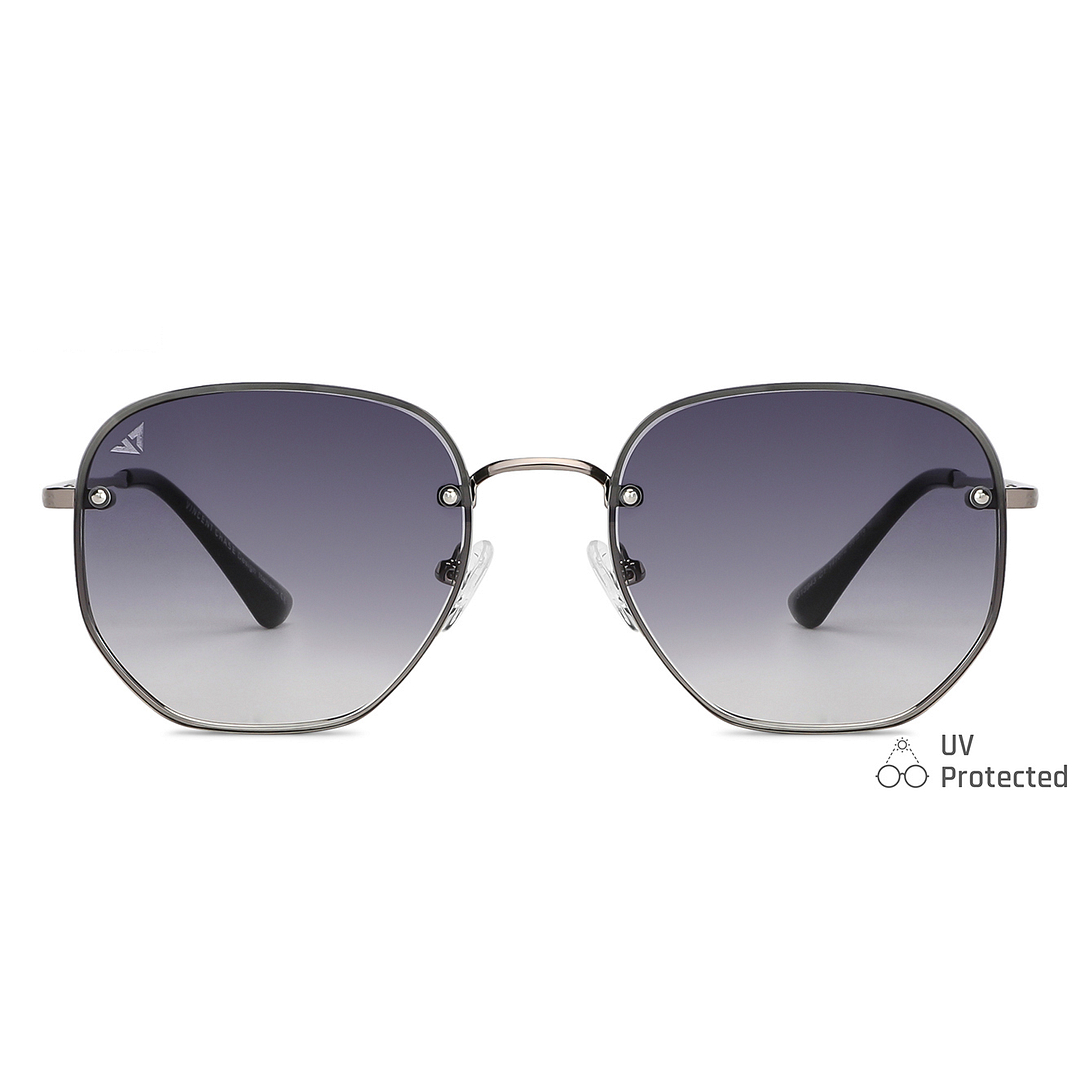 Vincent Chase Online Gunmetal Rimless Geometric right side