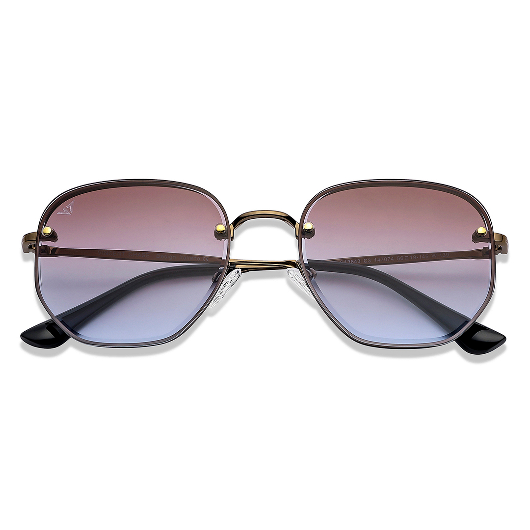 Vincent Chase Online Brown Rimless Geometric left side