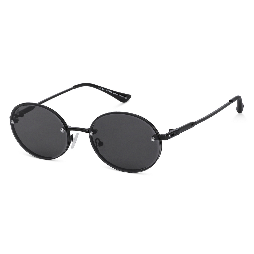 Vincent Chase Online Black Rimless Round right side