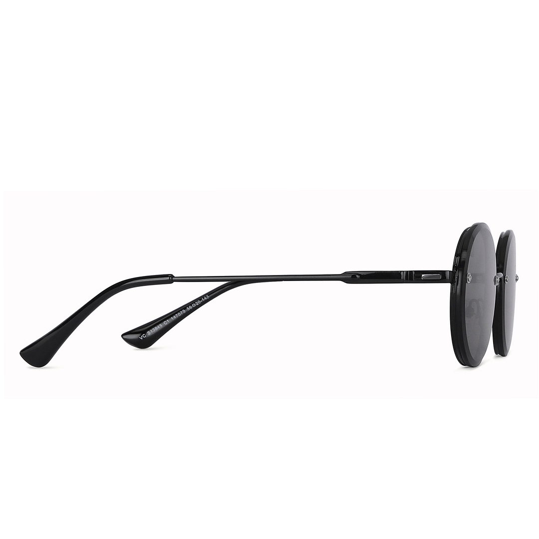 Vincent Chase Online Black Rimless Round left side