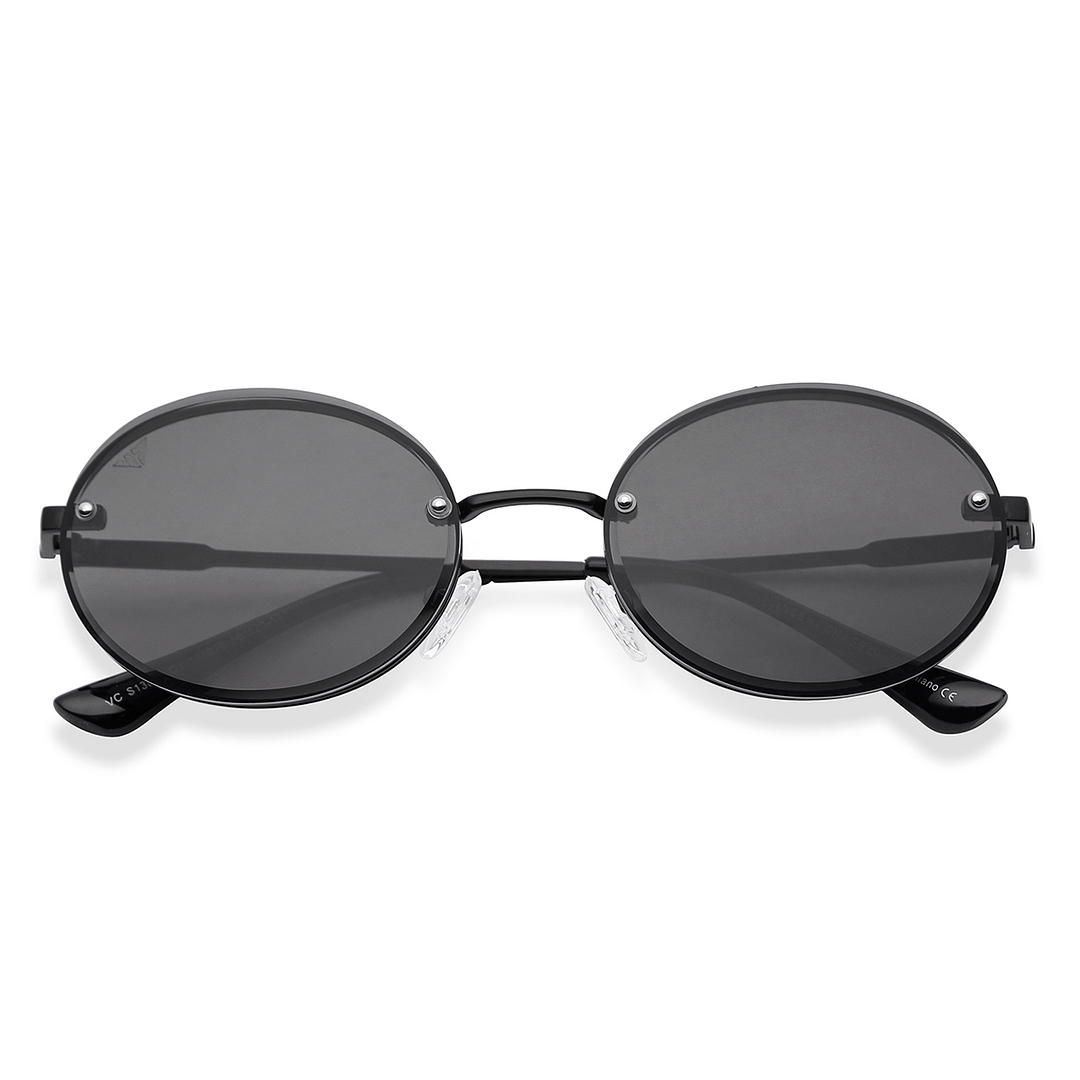 Vincent Chase Online Black Rimless Round left side