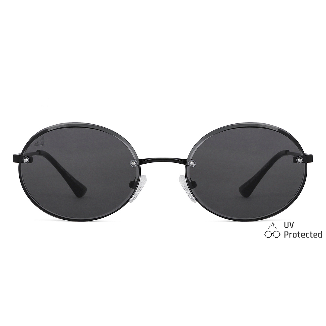 Vincent Chase Online Black Rimless Round left side