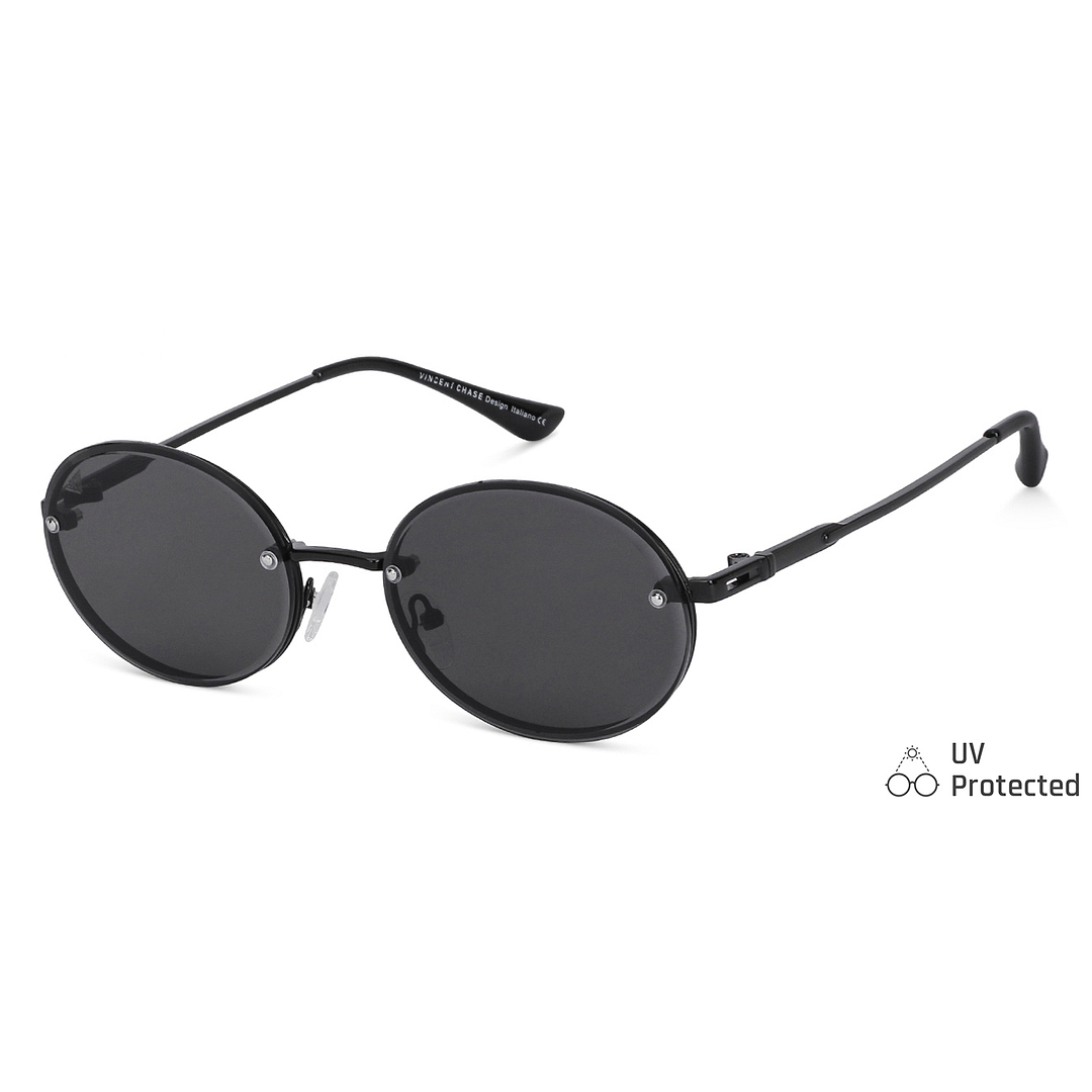 Vincent Chase Online Black Rimless Round right side