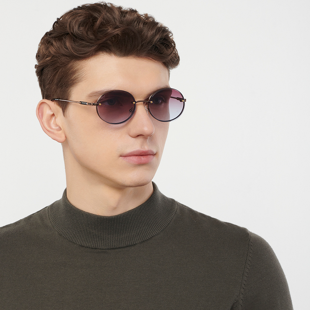Vincent Chase Online Brown Rimless Round right side