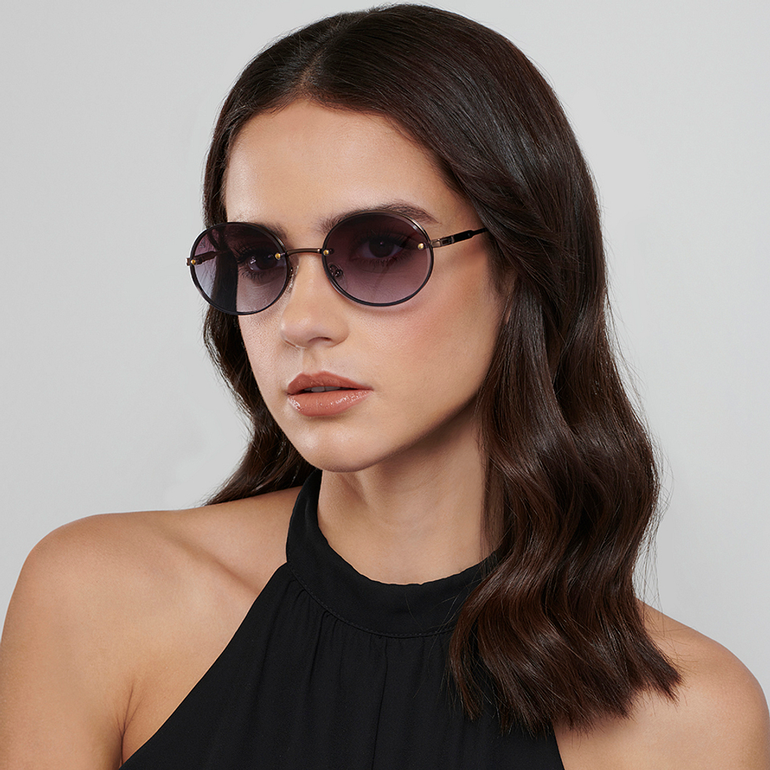 Vincent Chase Online Brown Rimless Round right side