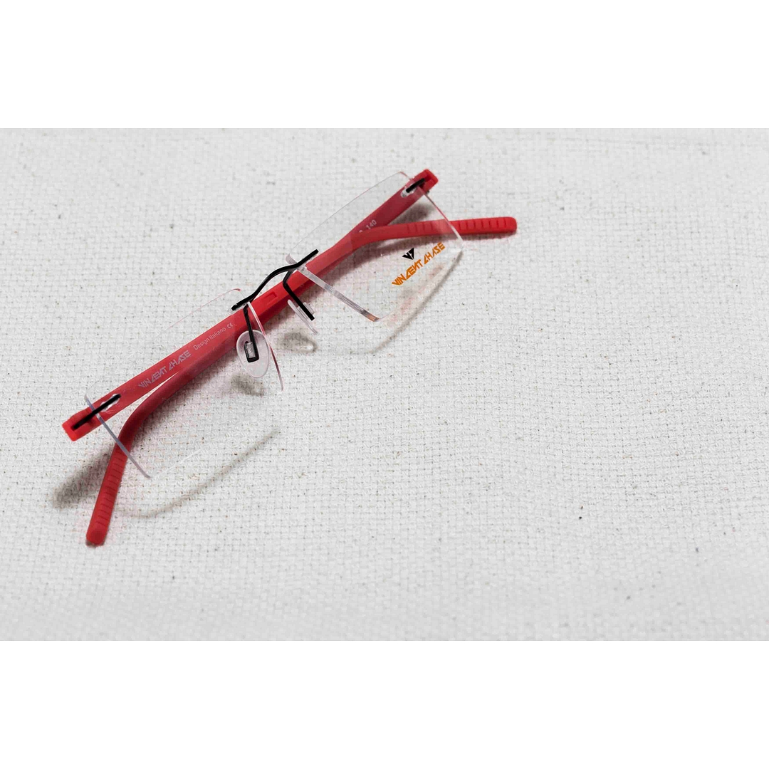 Lenskart Air Online Red Rimless Rectangle right side