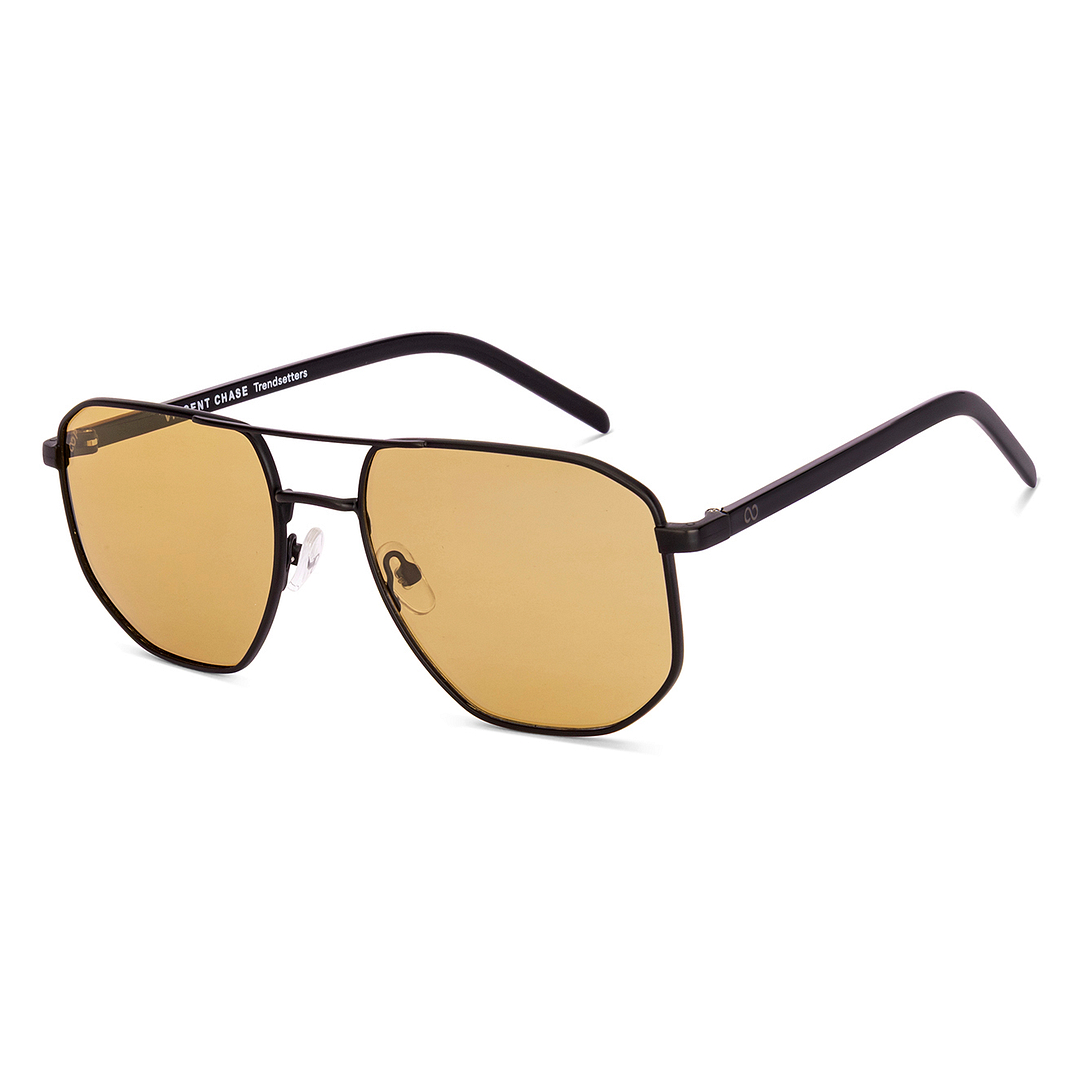 Amber Black Full Rim Square Vincent Chase Metal VC S18604 Sunglasses