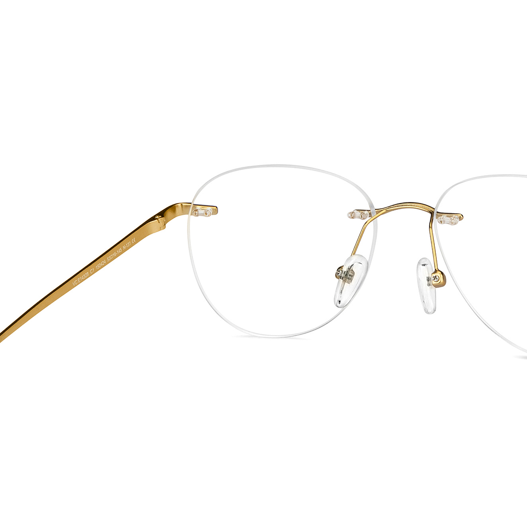 Vincent Chase Online Gold Rimless Aviator right side