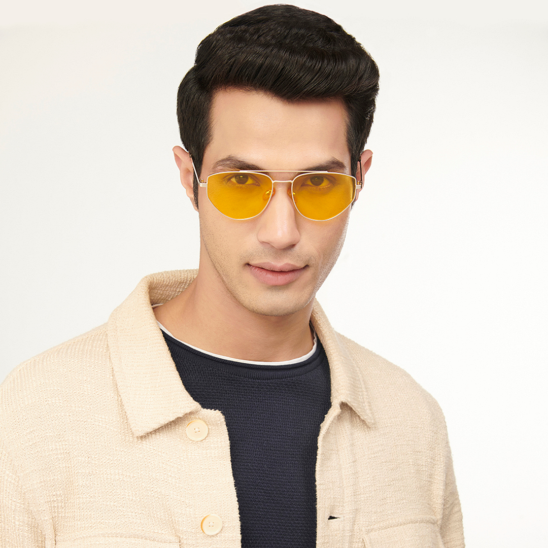 Vincent Chase Online Gold Full Rim Aviator left side