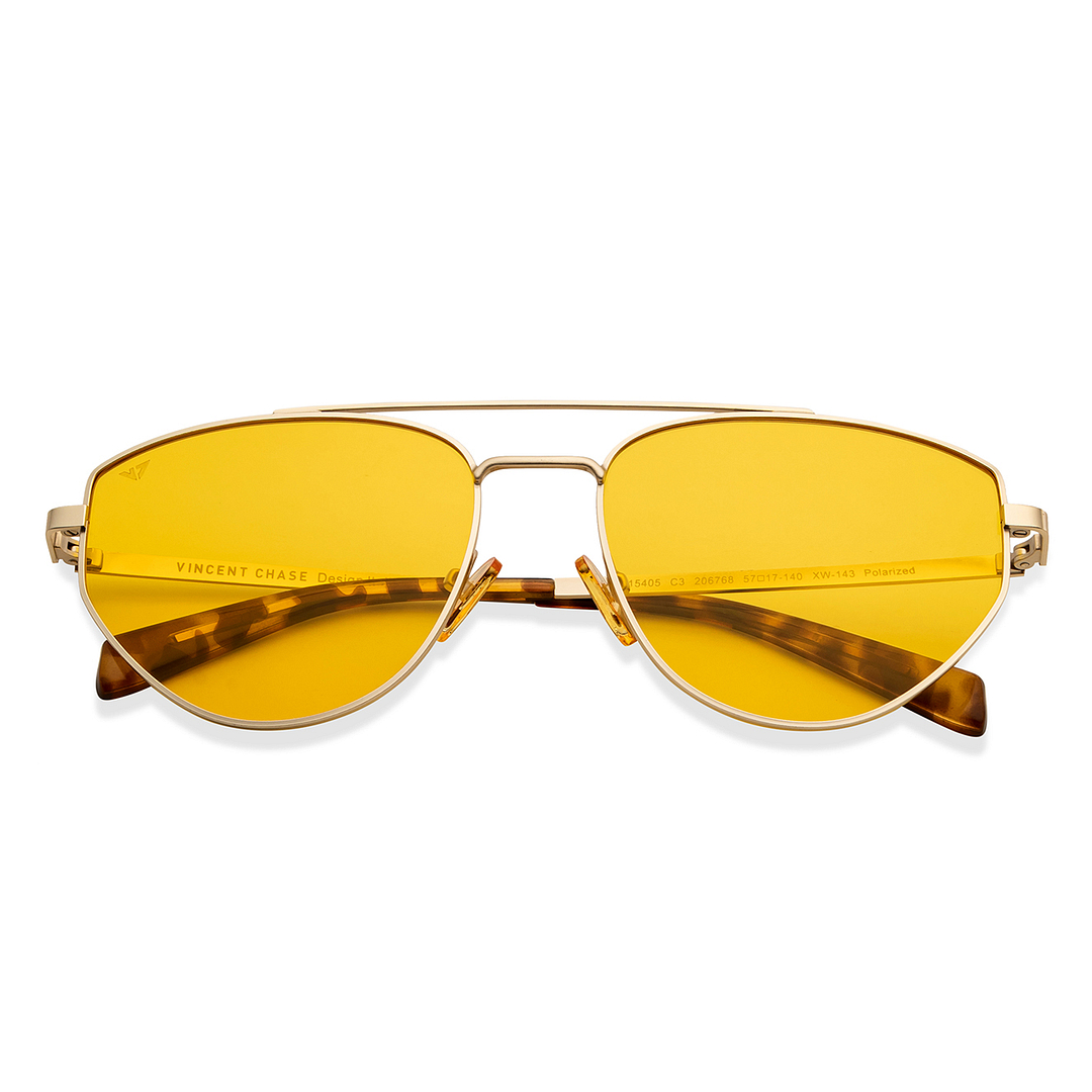 Vincent Chase Online Gold Full Rim Aviator left side