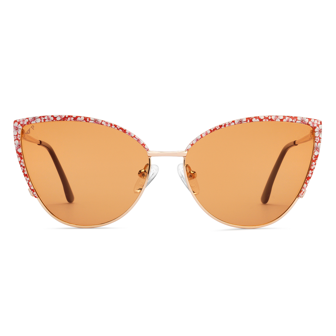 Buy Yellow Gold Full Rim Cat Eye Vincent Chase Polarized FLORAL