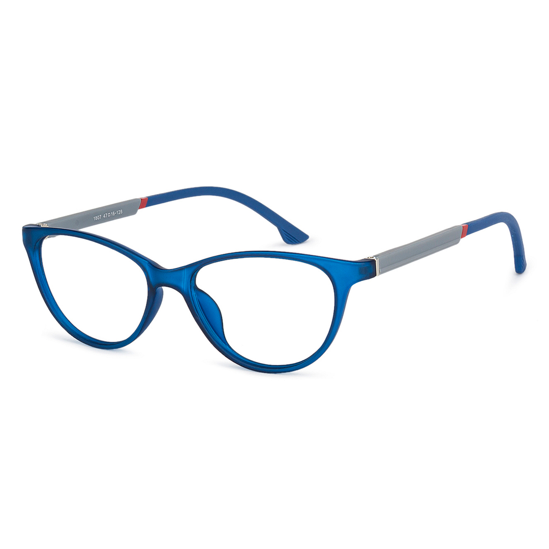 Hooper Online Blue Transparent Full Rim Cat Eye left side