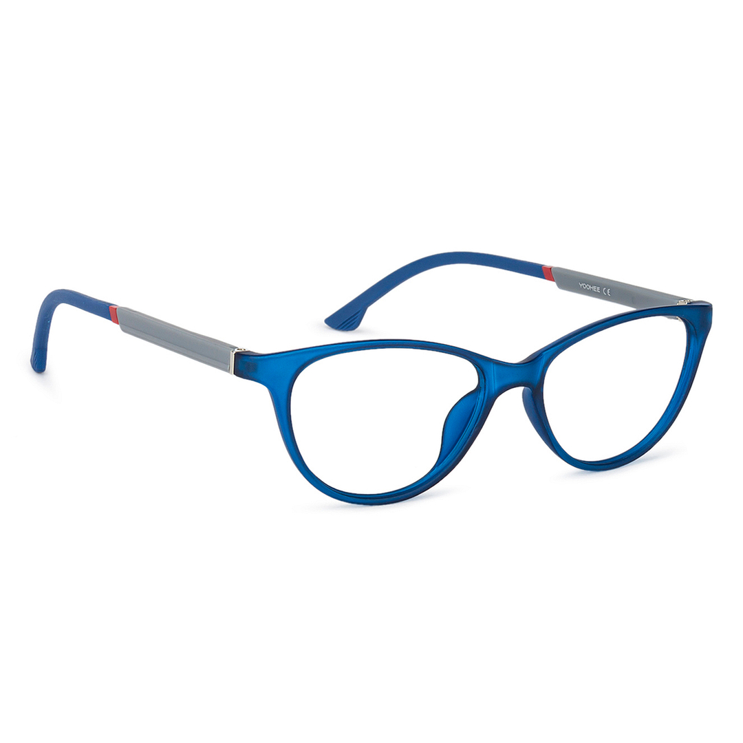 Hooper Online Blue Transparent Full Rim Cat Eye left side