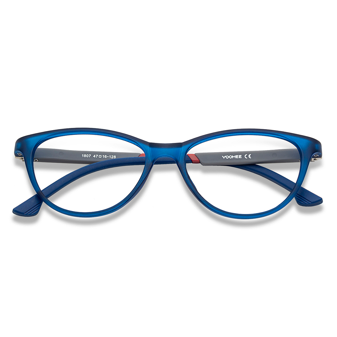 Hooper Online Blue Transparent Full Rim Cat Eye right side