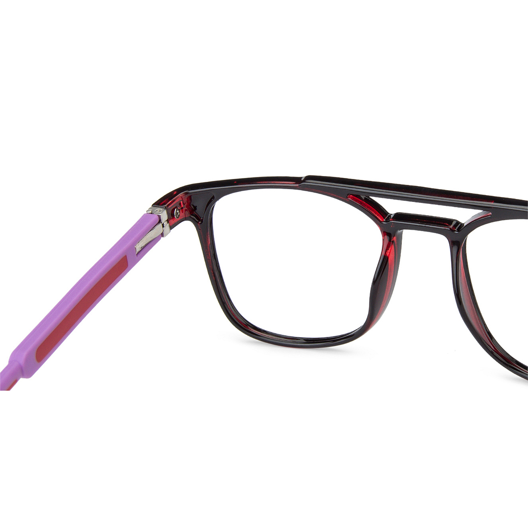 Hooper Online Red Transparent Full Rim Square left side