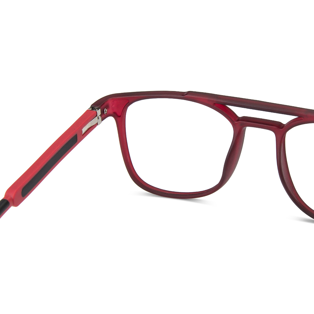 Hooper Online Red Transparent Full Rim Square left side