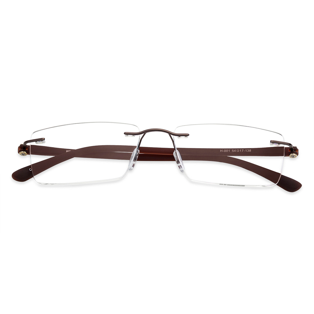 Buy Brown Rimless Rectangle Hammer Air Essentials H-001 Eyeglasses at ...