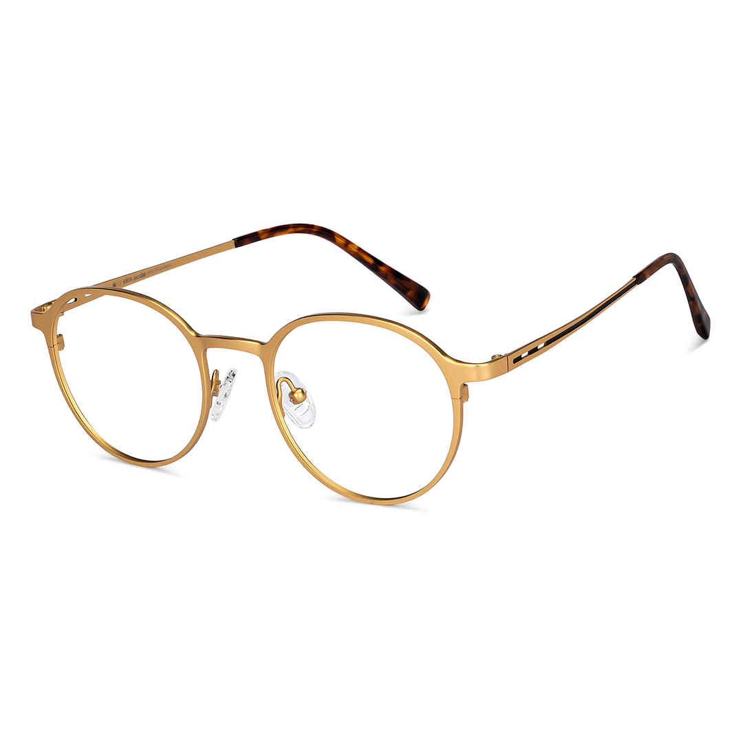 Buy Gold Tortoise Full Rim Round John Jacobs Pro Titanium JJ E14489-C1 ...