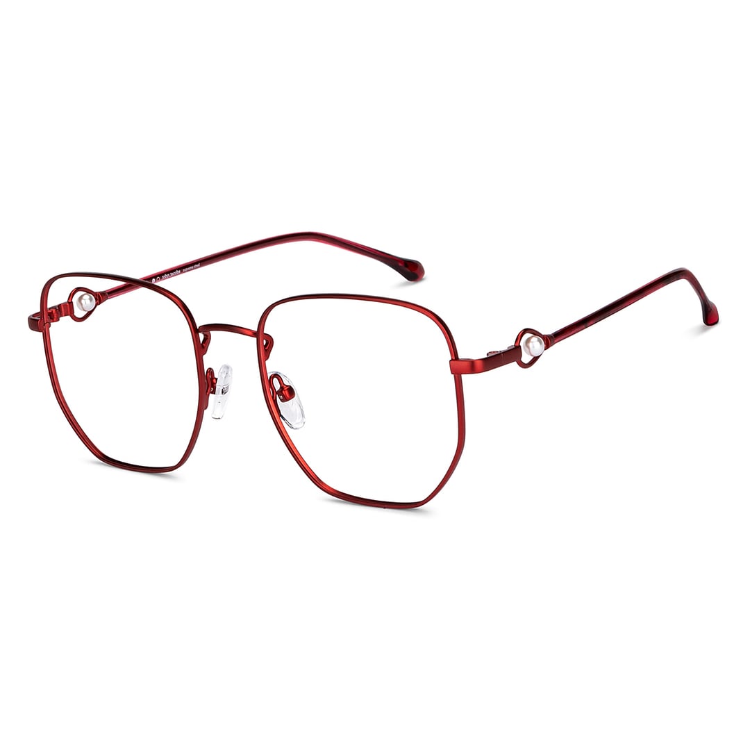 Maroon Full Rim Geometric John Jacobs Supreme Steel JJ E14690-C4 ...