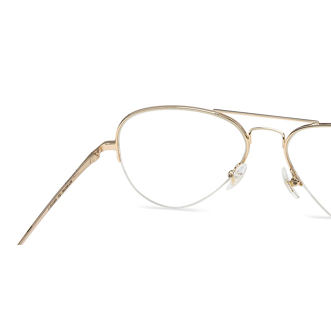 Buy Blue Block Phone Computer Glasses: Gold Tortoise Half Rim Aviator ...