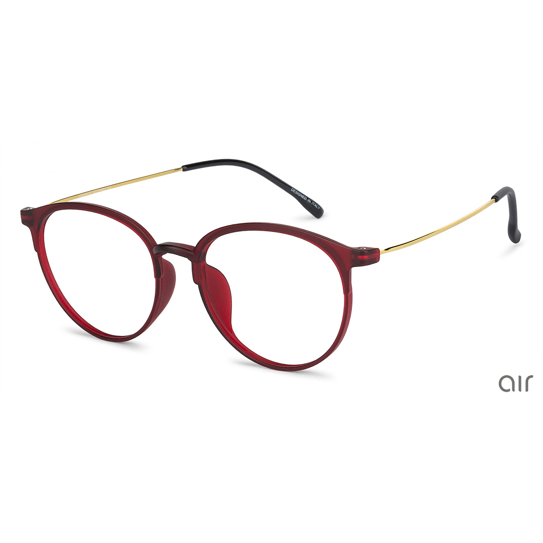 Buy Matte Brown Gold Black Full Rim Round Lenskart Air Online Air ...