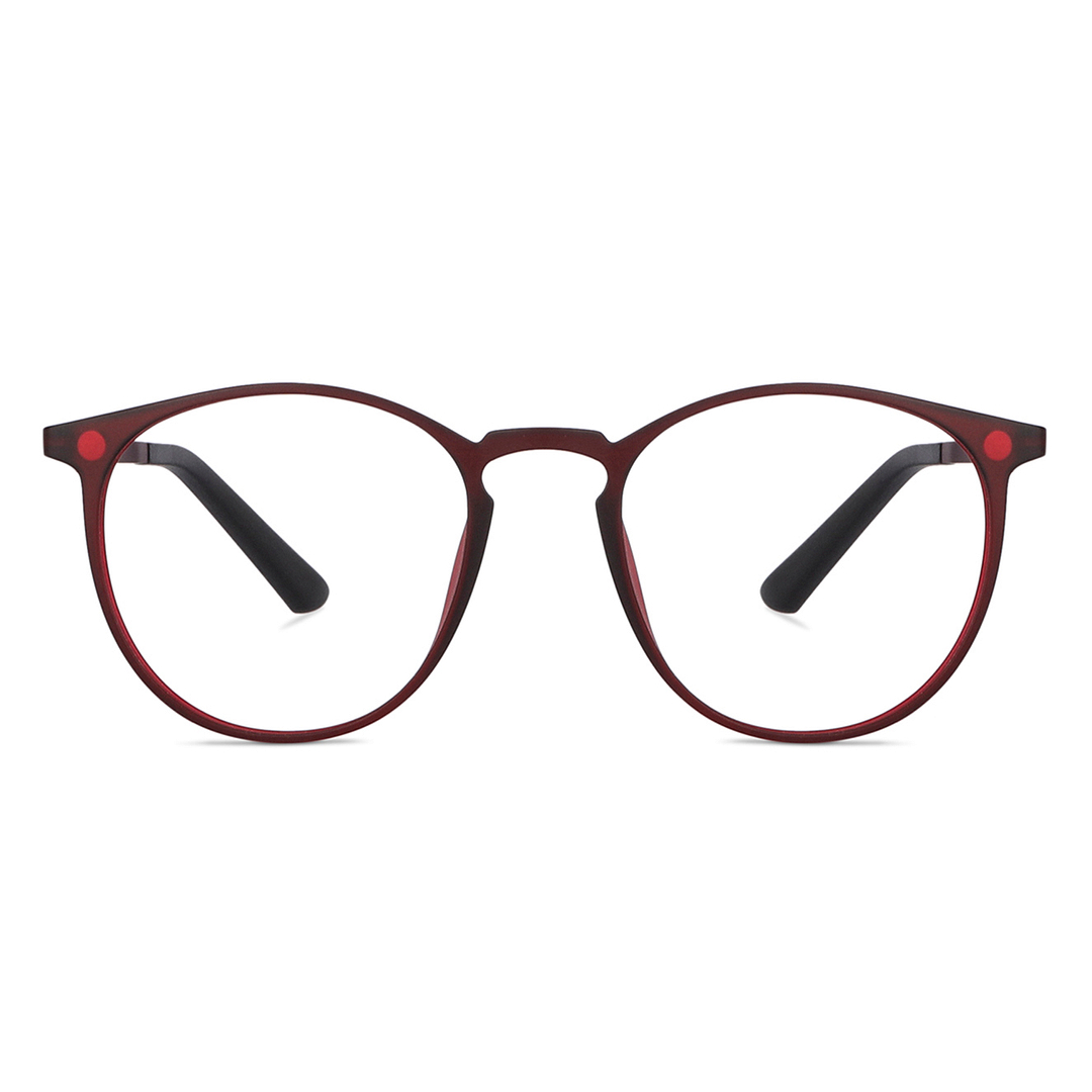 Buy Maroon Black Full Rim Round Lenskart Air Clip On LA E11414-C3 ...