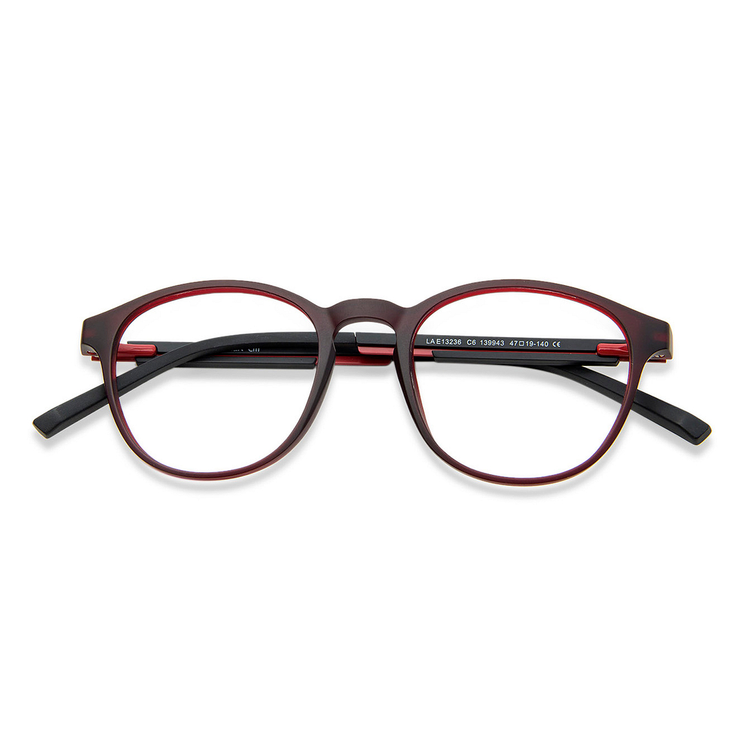 Buy Matte Maroon Red Black Full Rim Round Lenskart Air LA Air ...