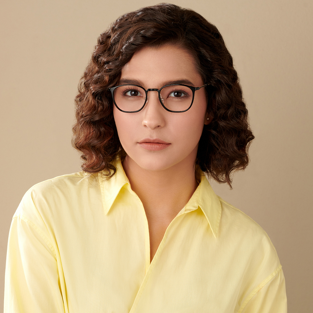 Black Gold Full Rim Square Lenskart Air Comfort LA E13417-C4 Eyeglasses