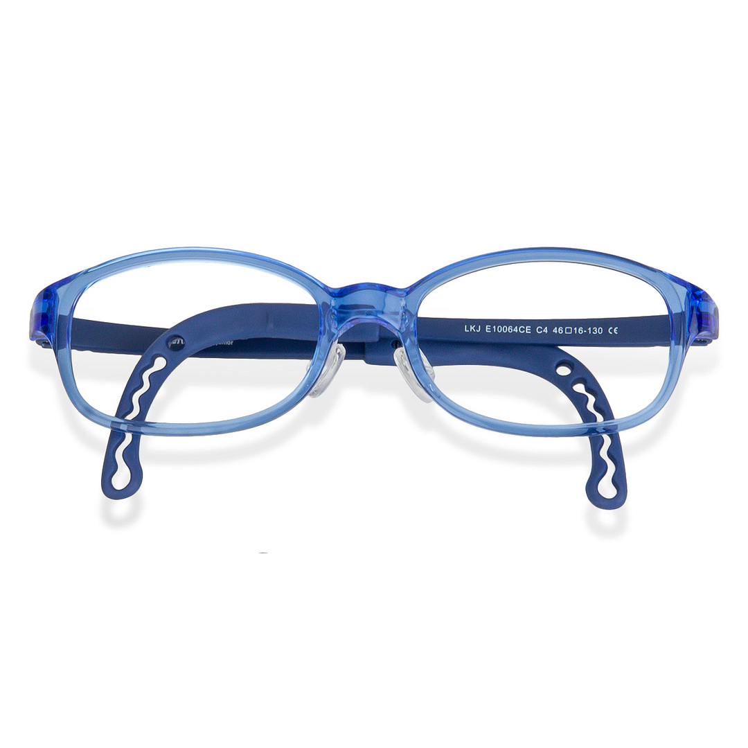 Blue-Block Kids Computer Glasses: Blue Transparent Full Rim Rectangle ...
