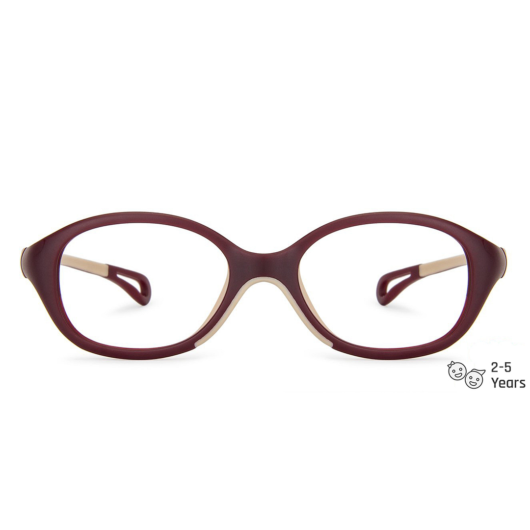 Buy Kids Glasses: Matte Maroon Brown Full Rim Round Kids 2-5 yrs ...
