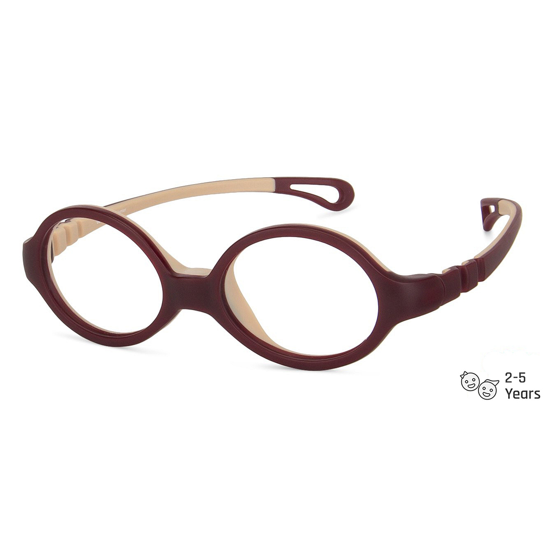 Buy Kids Glasses Matte Maroon Brown Full Rim Oval Kids Kids 2-5 yrs ...