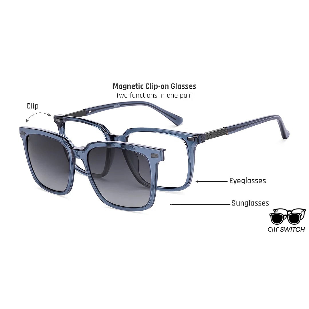Blue Gradient Gunmetal Full Rim Square Lenskart Air Switch LA E17915 ...